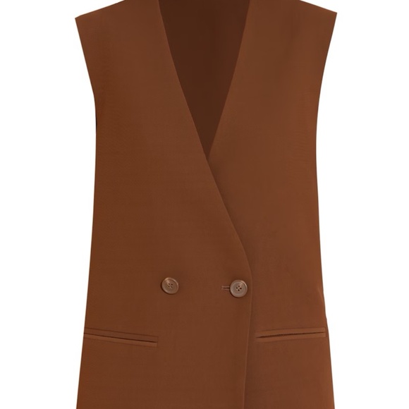 BROWN BOXY OVERSIZED VEST - Picture 5 of 5